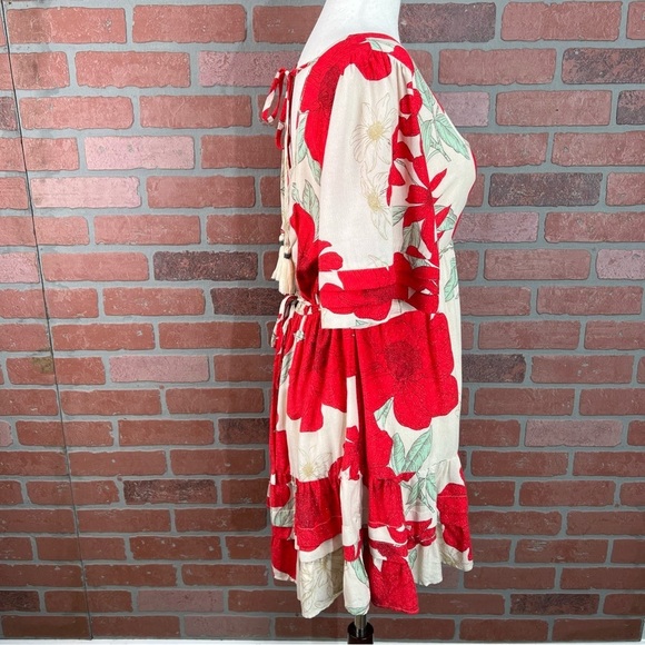 Red Floral Babydoll Dress | BOG Collective | XS - Picture 6 of 14